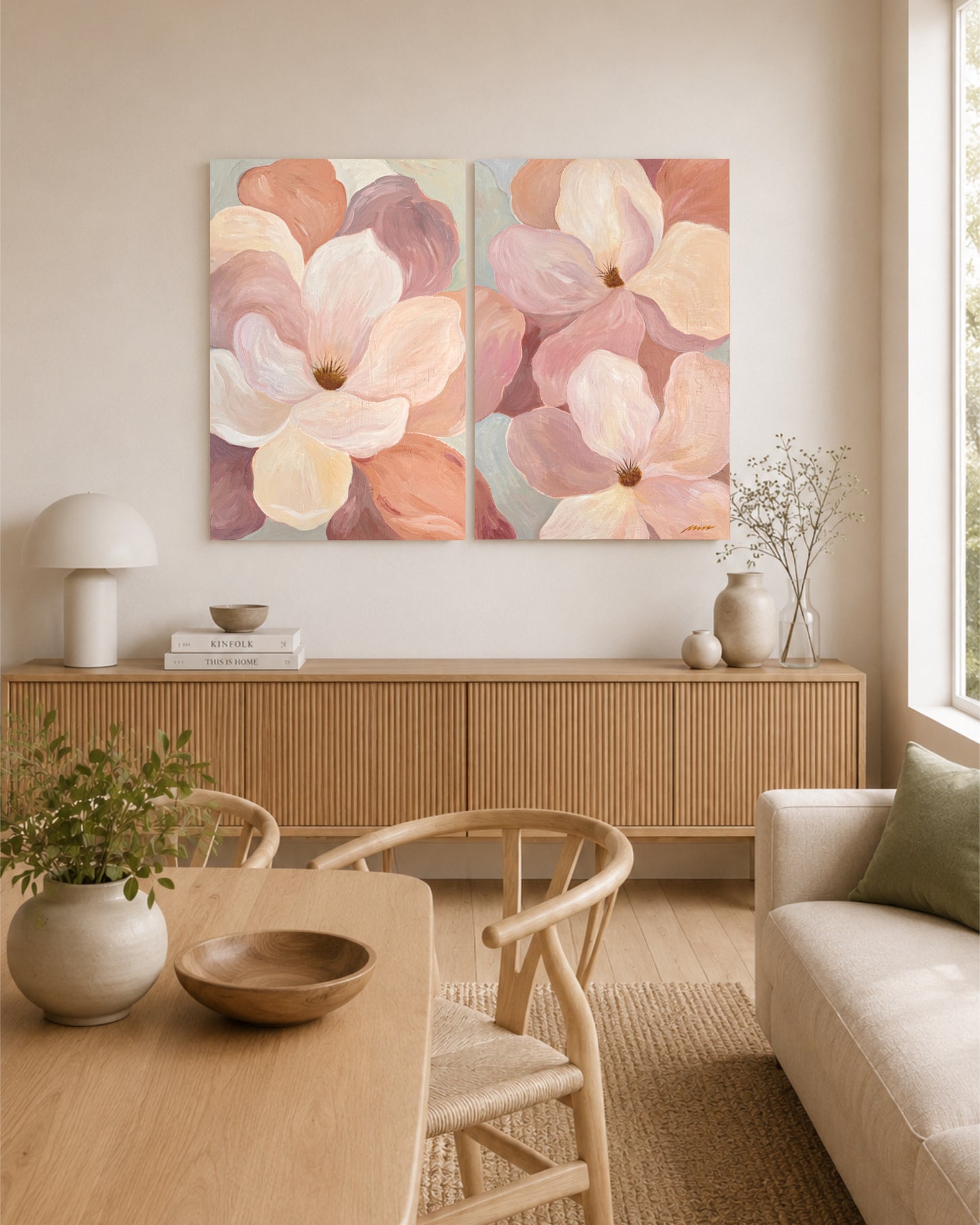 Quiet Bloom - Soft Dialogue (Diptych)